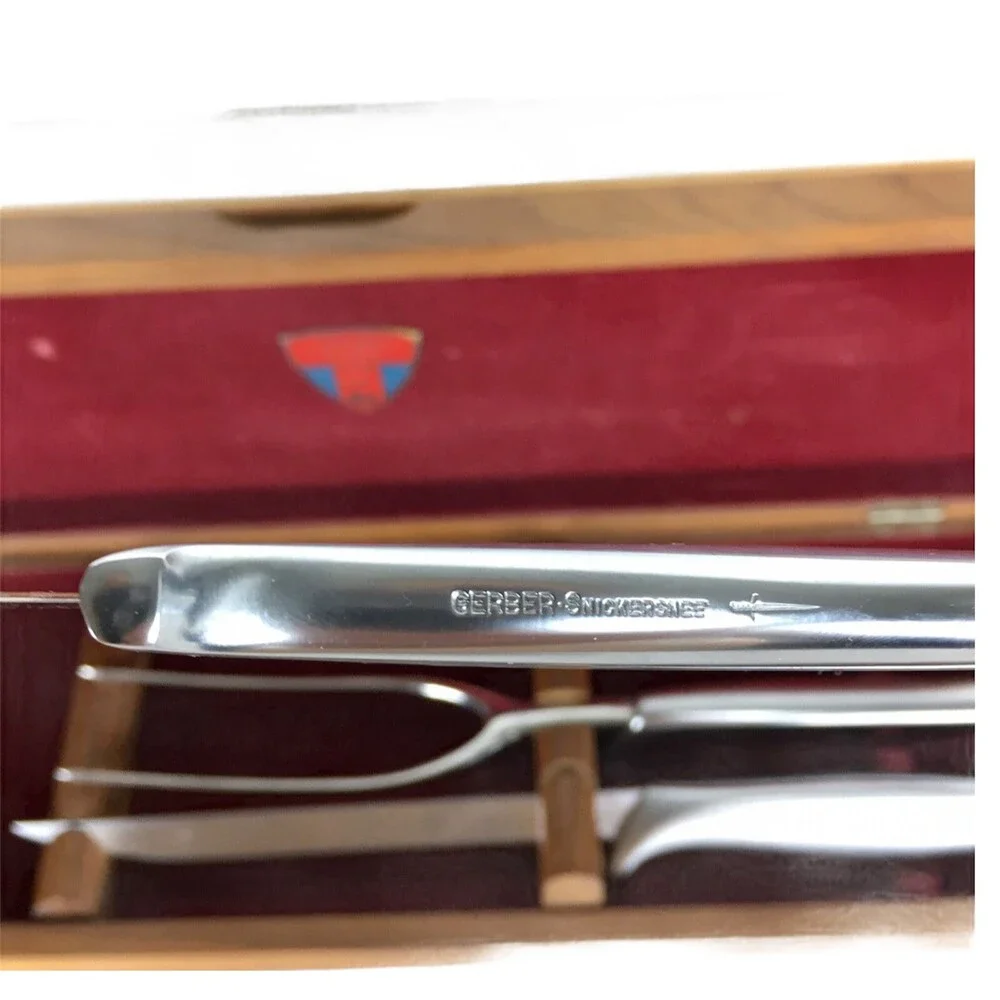 VTG 1950s Gerber Legendary Ron Snickersnees and Durendal Carving Knife Box Set